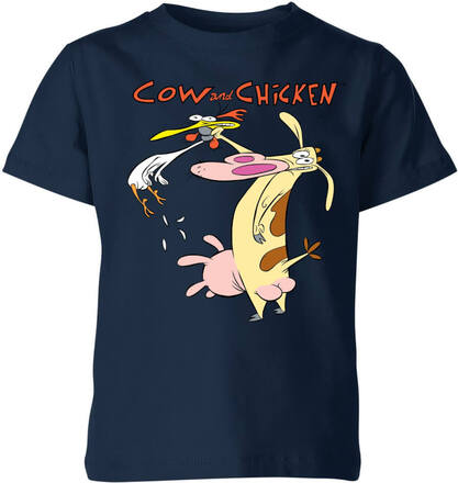 Cow and Chicken Characters Kids' T-Shirt - Navy - 7-8 Years - Navy