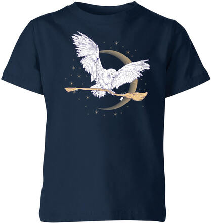 Harry Potter Hedwig Broom Kids' T-Shirt - Navy - 3-4 Years