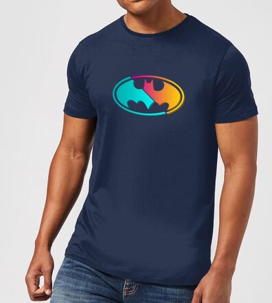 Justice League Neon Batman Men's T-Shirt - Navy - M