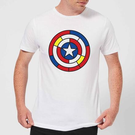 Marvel Captain America Stained Glass Shield Men's T-Shirt - White - XL