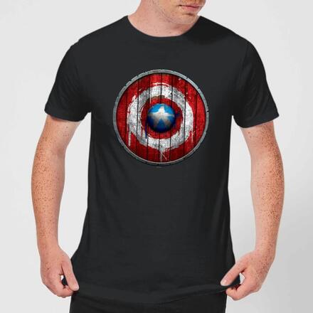 Marvel Captain America Wooden Shield Men's T-Shirt - Black - L