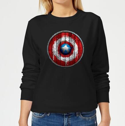 Marvel Captain America Wooden Shield Women's Sweatshirt - Black - XXL