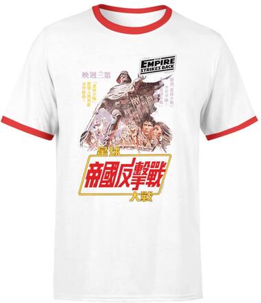 Star Wars Empire Strikes Back Kanji Poster T-Shirt - White / Red Ringer - M