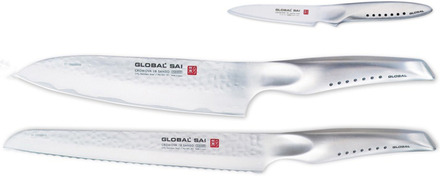 Global SAI Knivset Kokkekniv + Brødkniv + Skrellekniv