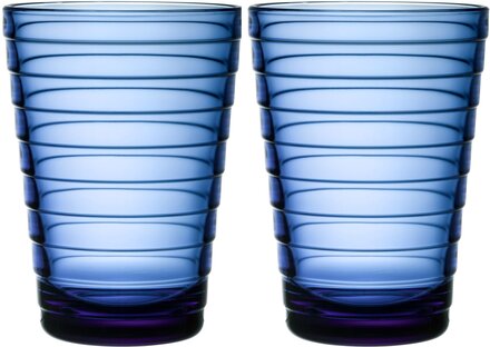 Iittala Aino Aalto vannglass 33 cl 2 stk, ultramarinblå