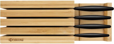 Kyocera Knivblokk i Bambus med plass for 4 Kniver