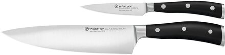 Wüsthof Classic Ikon Knivsett 2 deler Svart, Kokkekniv + Skrellekniv