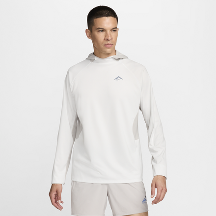 Nike Trail Men's Dri-FIT UV Long-Sleeve Hooded Running Top - White - 50% Recycled Polyester