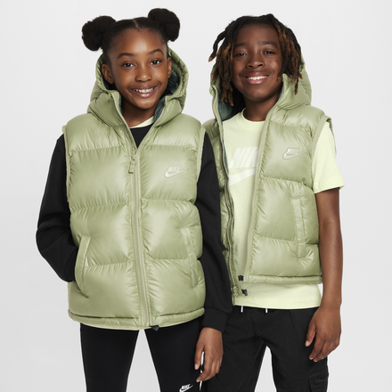 Nike Sportswear Heavyweight Synthetic Fill EasyOn Older Kids' Therma-FIT Repel Loose Hooded Gilet - Green - 50% Recycled Polyester