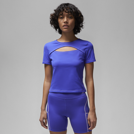 Nike Jordan Sport Women's Keyhole Top - Blue - 50% Recycled Polyester