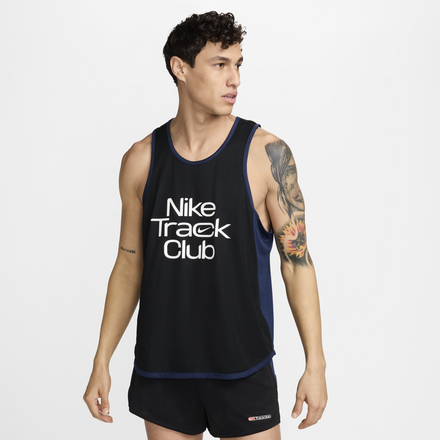 Nike Track Club Men's Dri-FIT Running Vest - Black - 50% Recycled Polyester