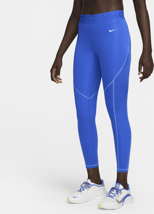 Nike Pro Women's Mid-Rise 7/8 Leggings with Pockets - Blue - 50% Recycled Polyester