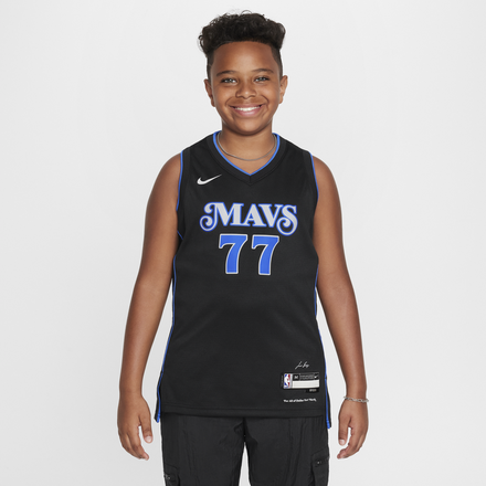 Luka Dončić Dallas Mavericks 2023/24 City Edition Older Kids' Nike Dri-FIT NBA Swingman Jersey - Black