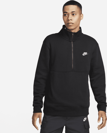 Nike Sportswear Club Men's Brushed-Back 1/2-Zip Sweatshirt - Black