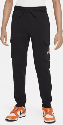 Nike Sportswear Older Kids' (Boys') Fleece Graphic Cargo Trousers - Black