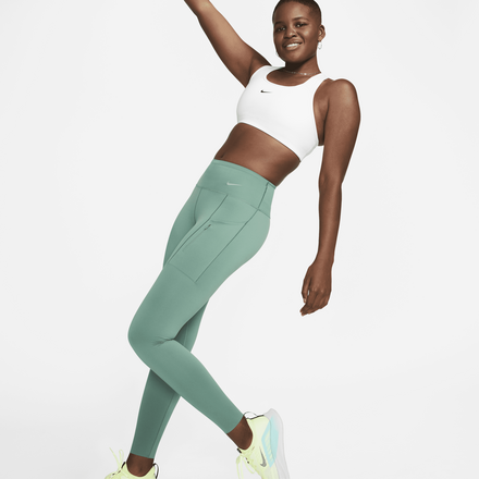 Nike Go Women's Firm-Support Mid-Rise Full-Length Leggings with Pockets - Green