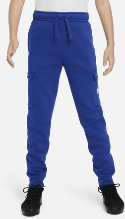 Nike Sportswear Older Kids' (Boys') Fleece Graphic Cargo Trousers - Blue