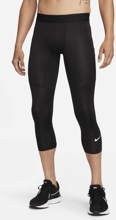 Nike Pro Men's Dri-FIT 3/4-Length Fitness Tights - Black - 50% Recycled Polyester