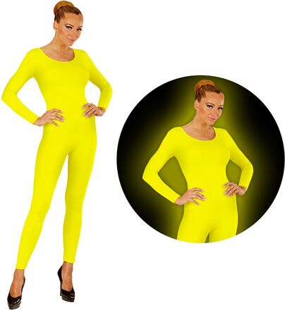 Bodysuit UV Neon Gul - Medium/Large