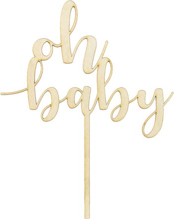 Cake Topper Oh Baby Trä - 1-pack