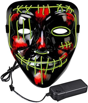 El Wire Purge 2 LED Mask - Gul