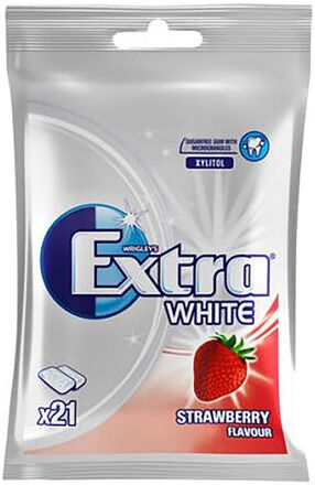 Extra White Strawberry Tuggummi - 29 gram