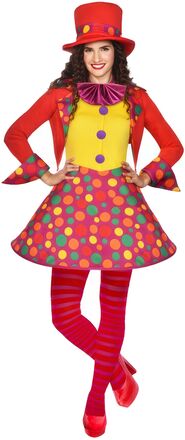 Färgglad Clown Klänning Maskeraddräkt - Small