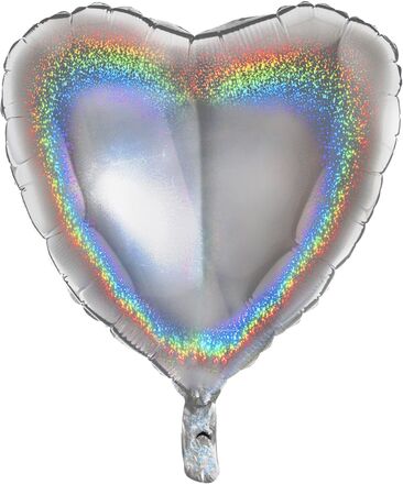 Folieballong Hjärta Glitter Silver - 46 cm