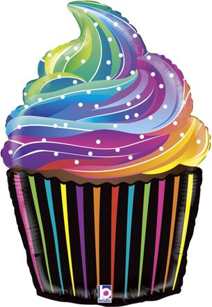Folieballong Rainbow Cupcake