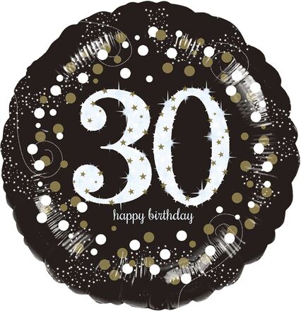 Folieballong Rund Sparkling Birthday 30