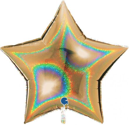 Folieballong Stjärna Glitter Guld