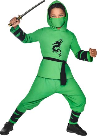 Grön Ninja Barn Maskeraddräkt - Small
