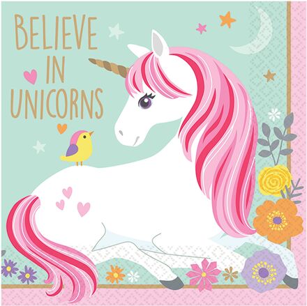 Kaffeservetter Believe In Unicorns - 16-pack