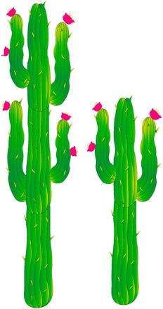 Kaktusar Dekoration i Papp - 2-pack