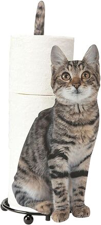 Katt Toalettpappershållare - Grå