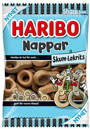 Haribo Nappar Skum-Lakrits - 120 gram