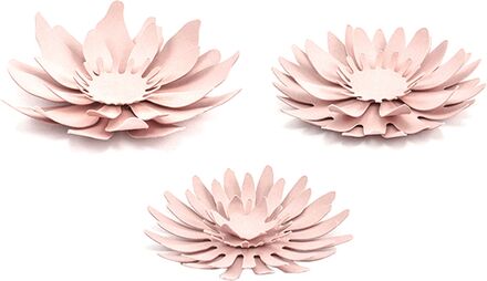 Pappersdekorationer Blommor Rosa - 3-pack