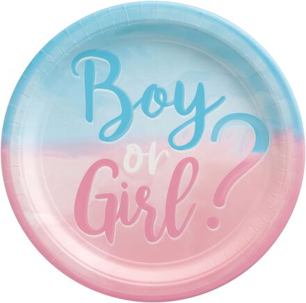 Papperstallrikar Boy or Girl Reveal - 8-pack