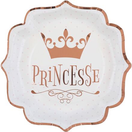 Papperstallrikar Princesse Roséguld - 10-pack