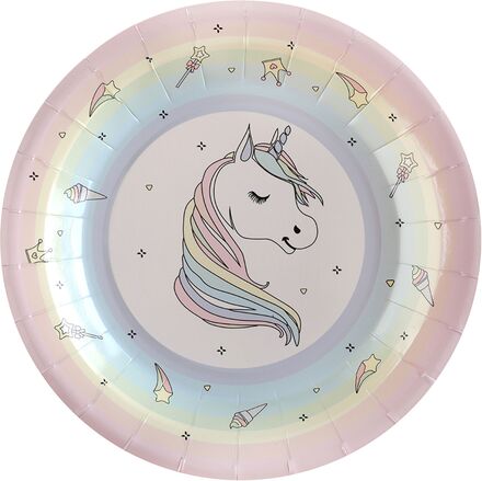 Papperstallrikar Unicorn Pastell - 10-pack