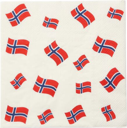 Servetter Norska Flaggor - 16-pack