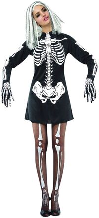 Skelettklänning Maskeraddräkt - One size