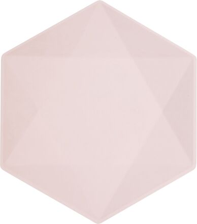 Tallrikar Hexagonala Vert Decor Rosa - Stora