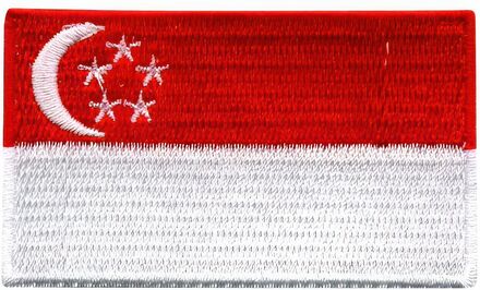 Tygmärke Flagga Singapore
