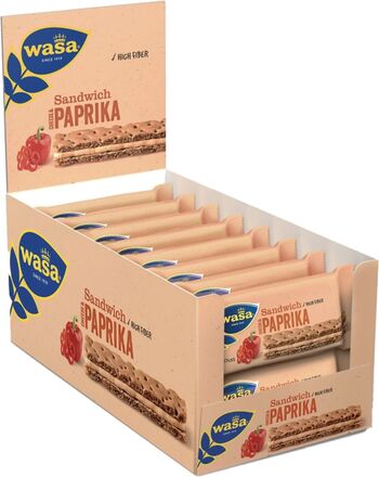 Wasa Sandwich Paprika Storpack - 24-pack