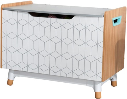 KidKraft Leketøyskasse Mid-Century Modern grå 73,99x46x55,88 cm