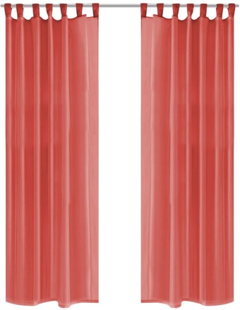 vidaXL Voilegardiner 2 stk 140x245 cm rød