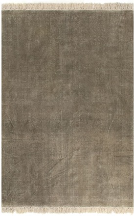 vidaXL Gulvsteppe kilim-vevet bomull 200x290 cm gråbrun