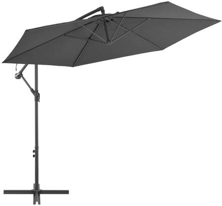 vidaXL Frihängande parasoll med aluminiumstång 300 cm antracit
