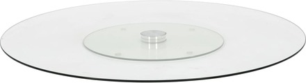 vidaXL Roterende serveringsbrett gjennomsiktig 60 cm herdet glass